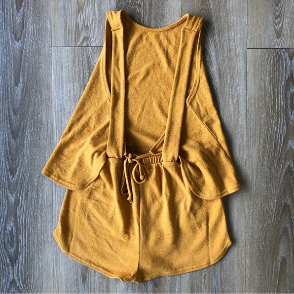 Free People Beach Take Me To Tulum Romper Golden Pollen - Picture 8 of 10